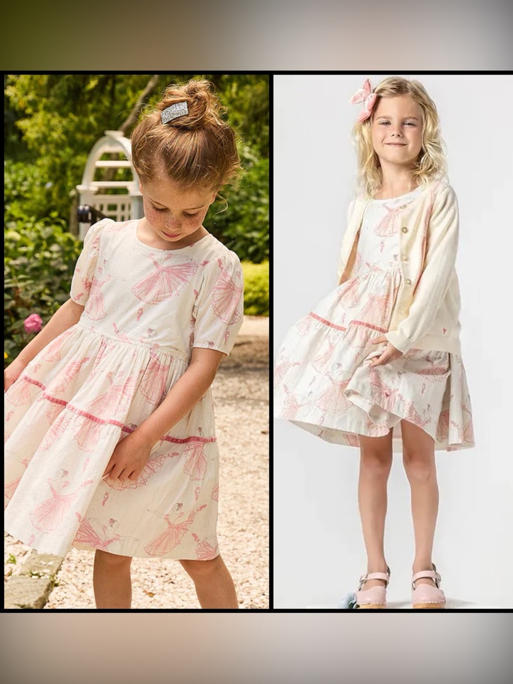 Pink Chicken Girls Meredith Dress Ballerinas Pink Velvet Metallic Trim Size 3Y